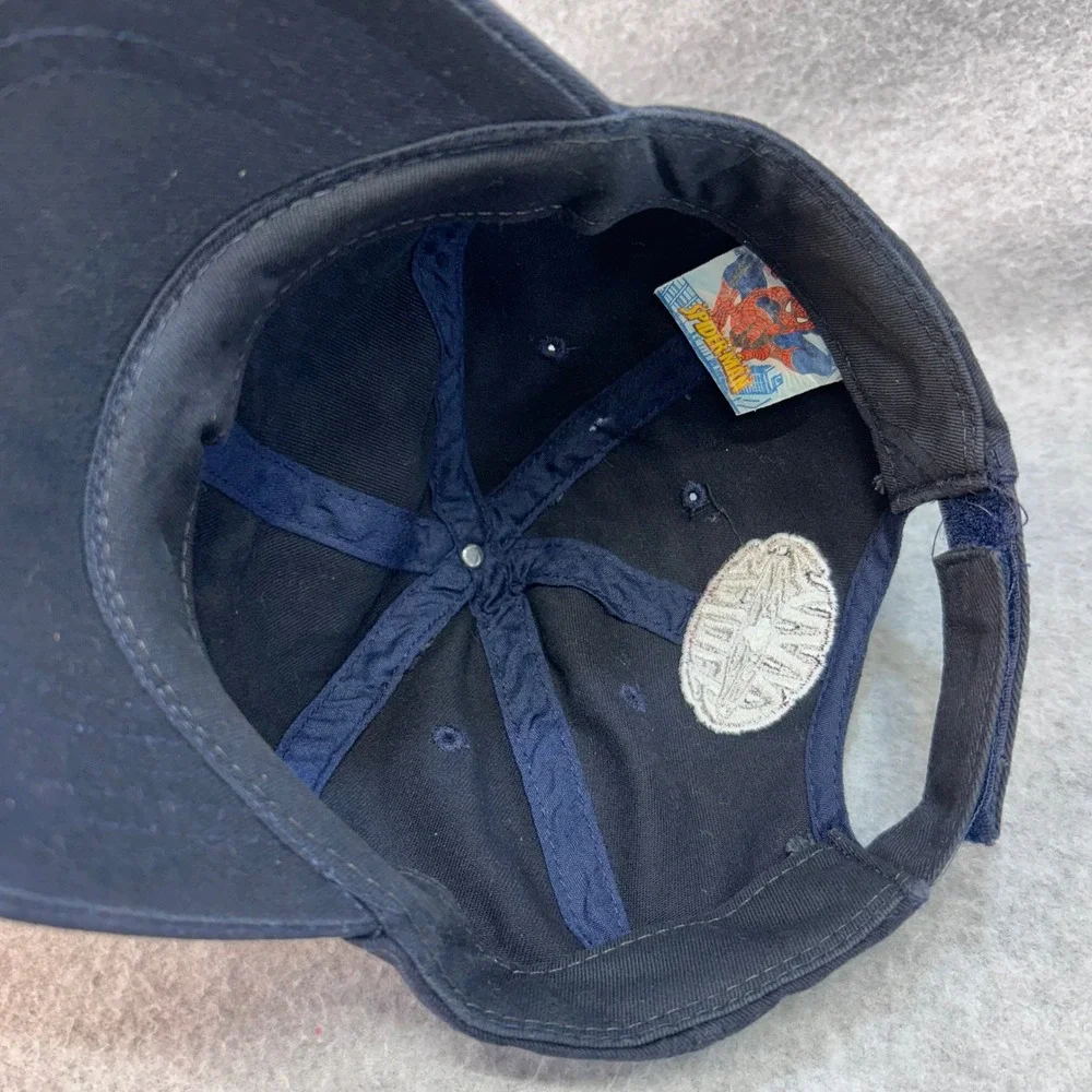 Spiderman Mask Kids Navy Marvel Ball Cap Distressed Adjustable One Size
